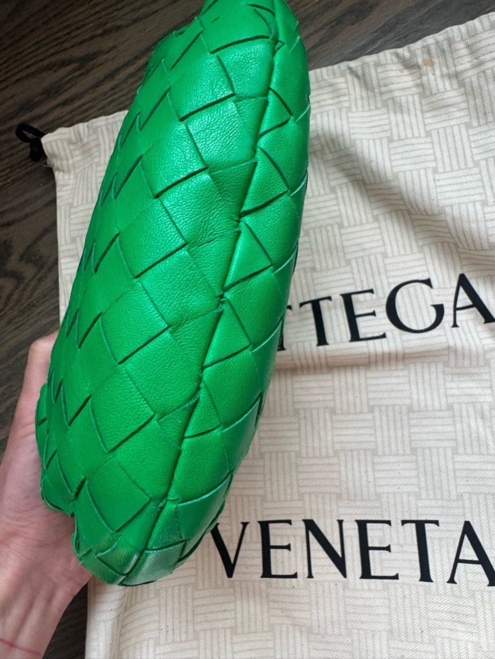 Bottega Veneta Green Jodie Intrecciato Knot Pouch perfect condition - Picture 5 of 8